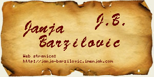 Janja Barzilović vizit kartica